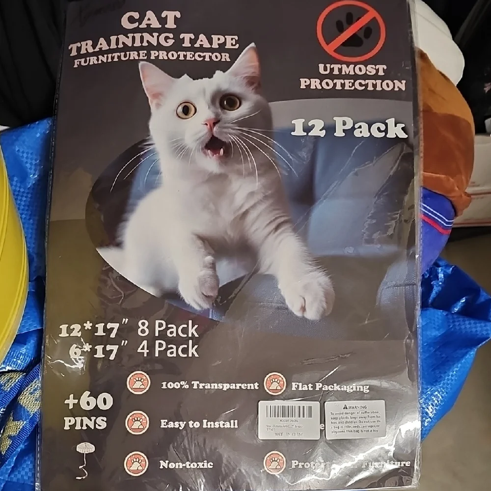 Nwt Cat Training Tape Furniture Protector - Transparent (12 Pack)